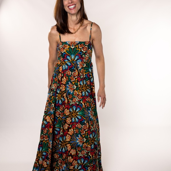 NWT Black Multi-Color Maxi Dress - Picture 3 of 5